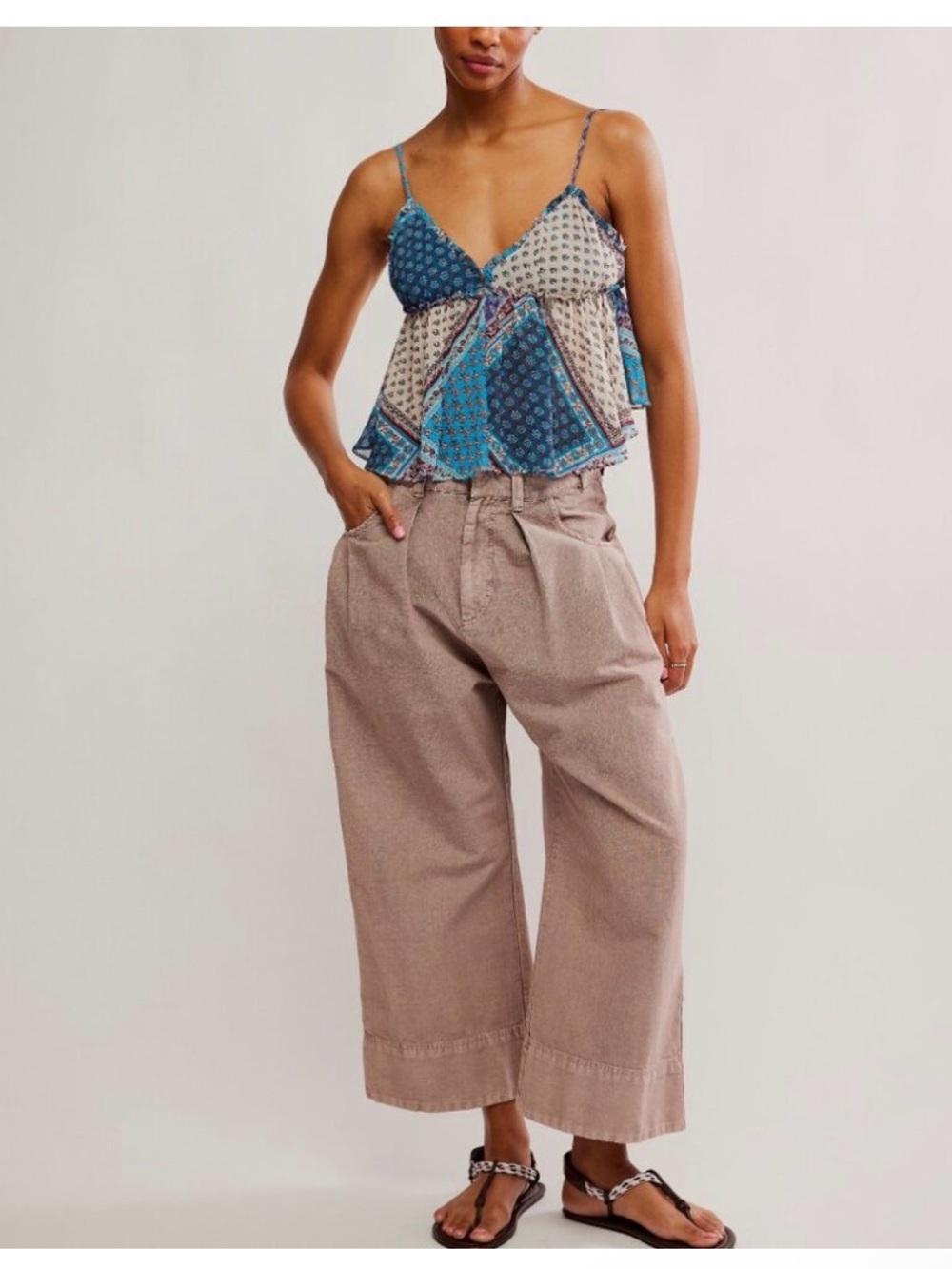 NEW FREE PEOPLE Alix Cami Top in Ocean   Combo NWT in bag!🌷